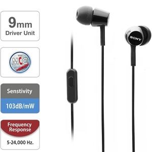 Sony MDREX155AP in-Ear Earbud Headphones/Headset with mic for Phone Call